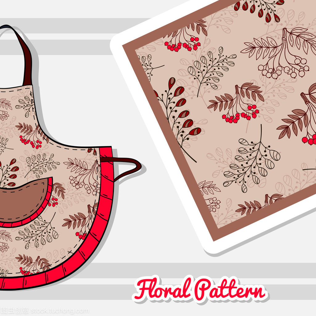 用紅色漿果圍裙