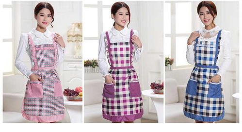 圍裙套裝罩衣成人雙層加厚背帶圍裙女防水防油圍腰