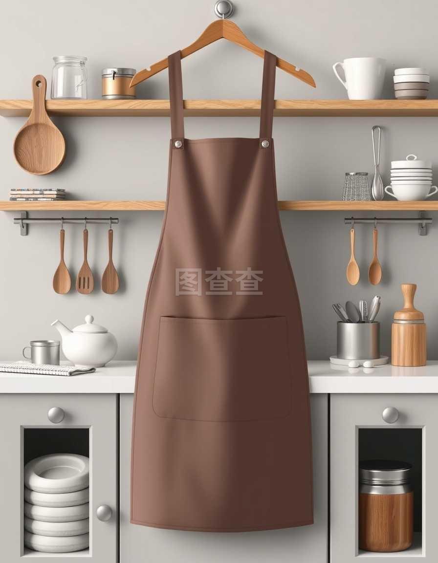 在白色上隔離的復古圍裙