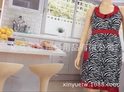 【廠家批發供應全棉印花圍裙 全棉黑色斑馬紋圍裙】價格,廠家,圖片,圍裙,義烏市鑫翔日用品-