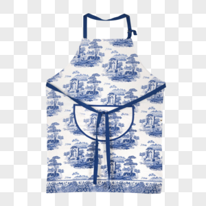 青花瓷花紋圍裙 古典韻味與現(xiàn)代實(shí)用的完美融合